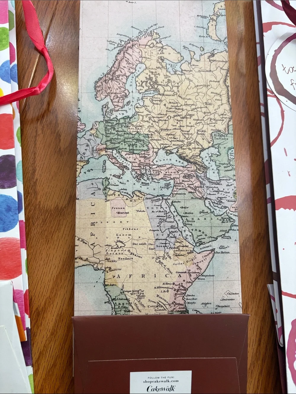 Set of 3 Cakewalk Decorative Wine Gift Bags - Polka Dot, Map, Circle Designs